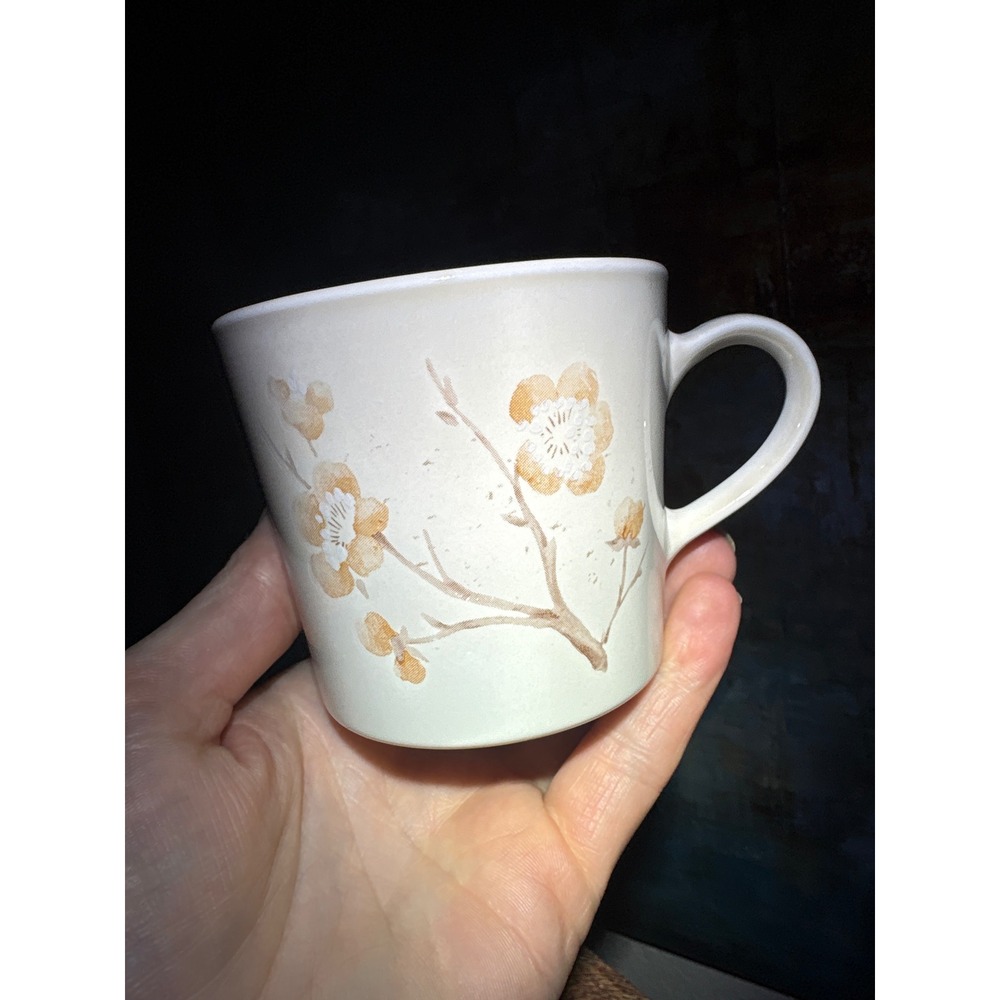 Vintage Corning Corelle Apricot Grove Peach Floral Coffee Mug Tea Cup USA